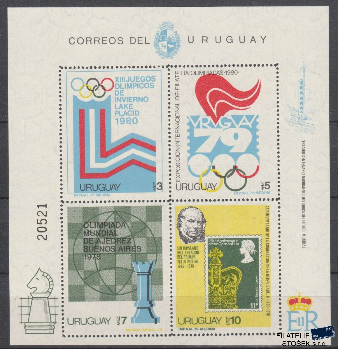 Uruguay známky Mi Blok 42