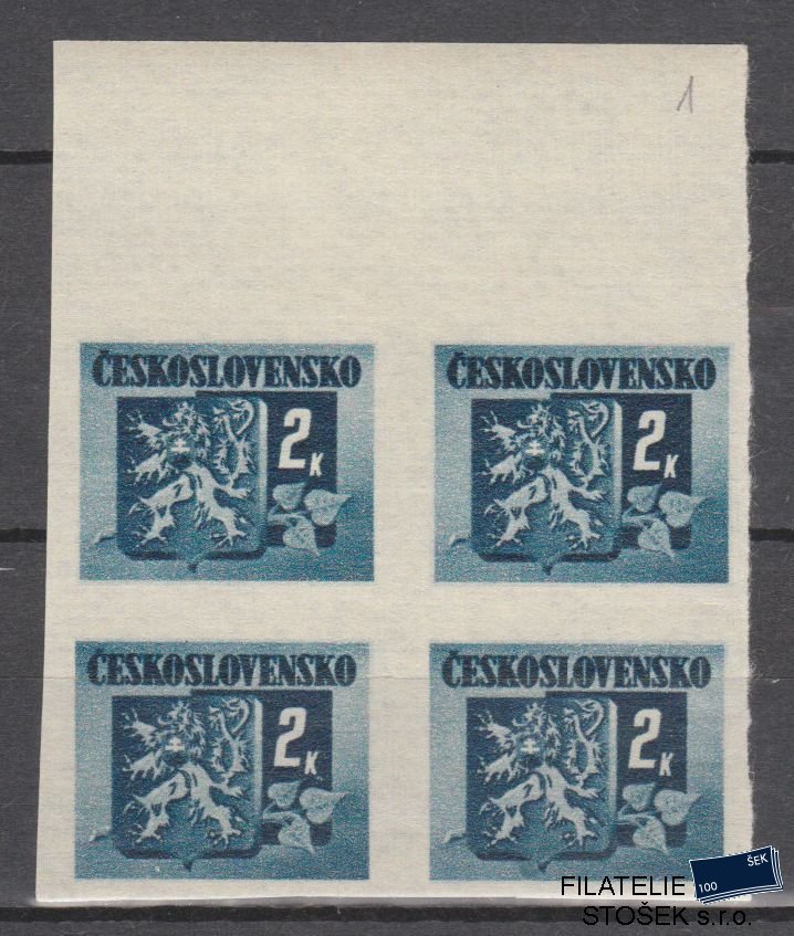 ČSSR známky 366A 4 Blok Okraj