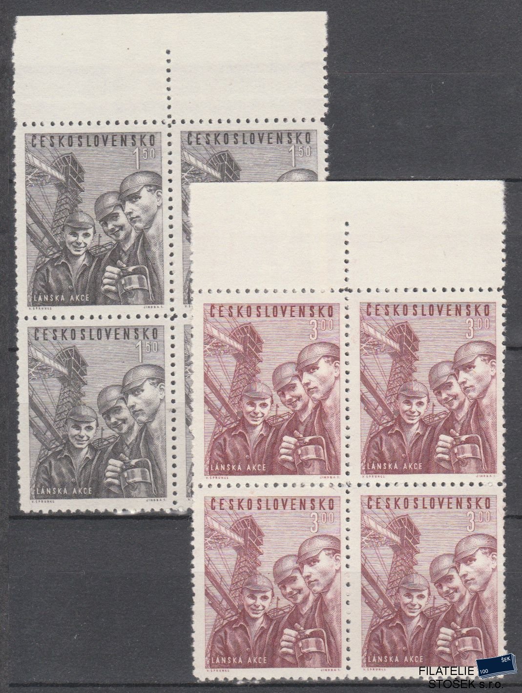 ČSSR známky 581-82 4 Bloky Krajové
