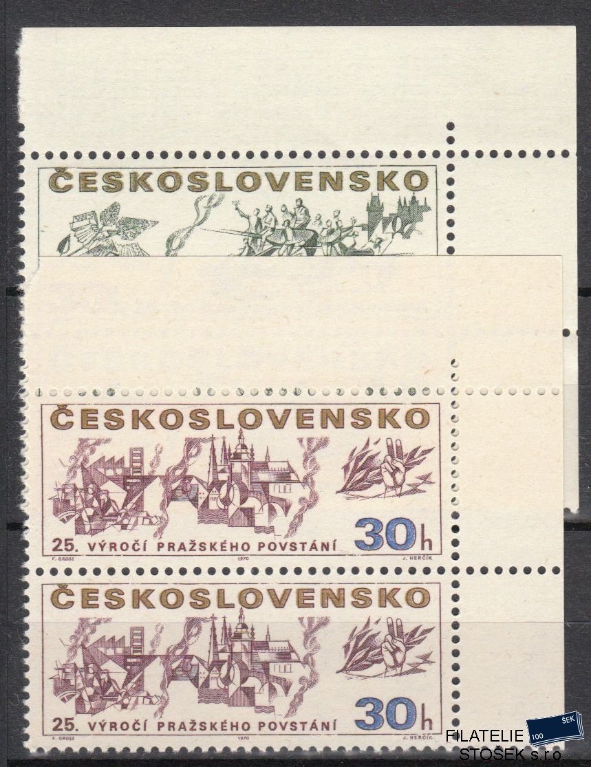 ČSSR známky 1829-30 2 Pásky Rohové