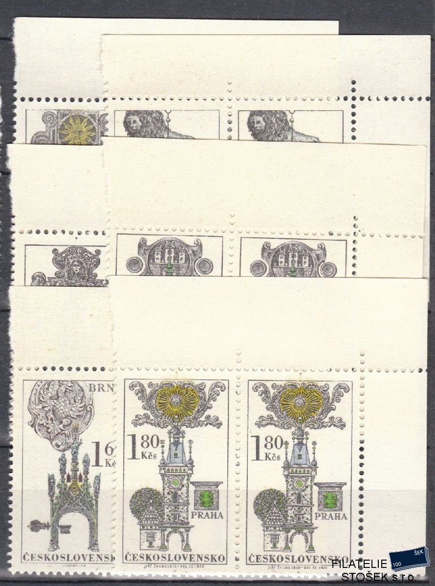 ČSSR známky 1840-45 2 Pásky Rohové
