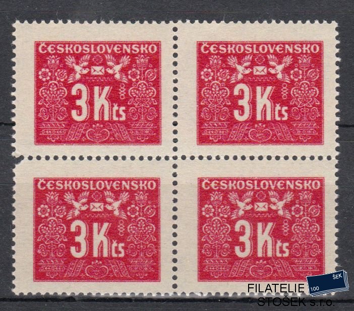 ČSSR známky D 74 4 Blok Tmavá
