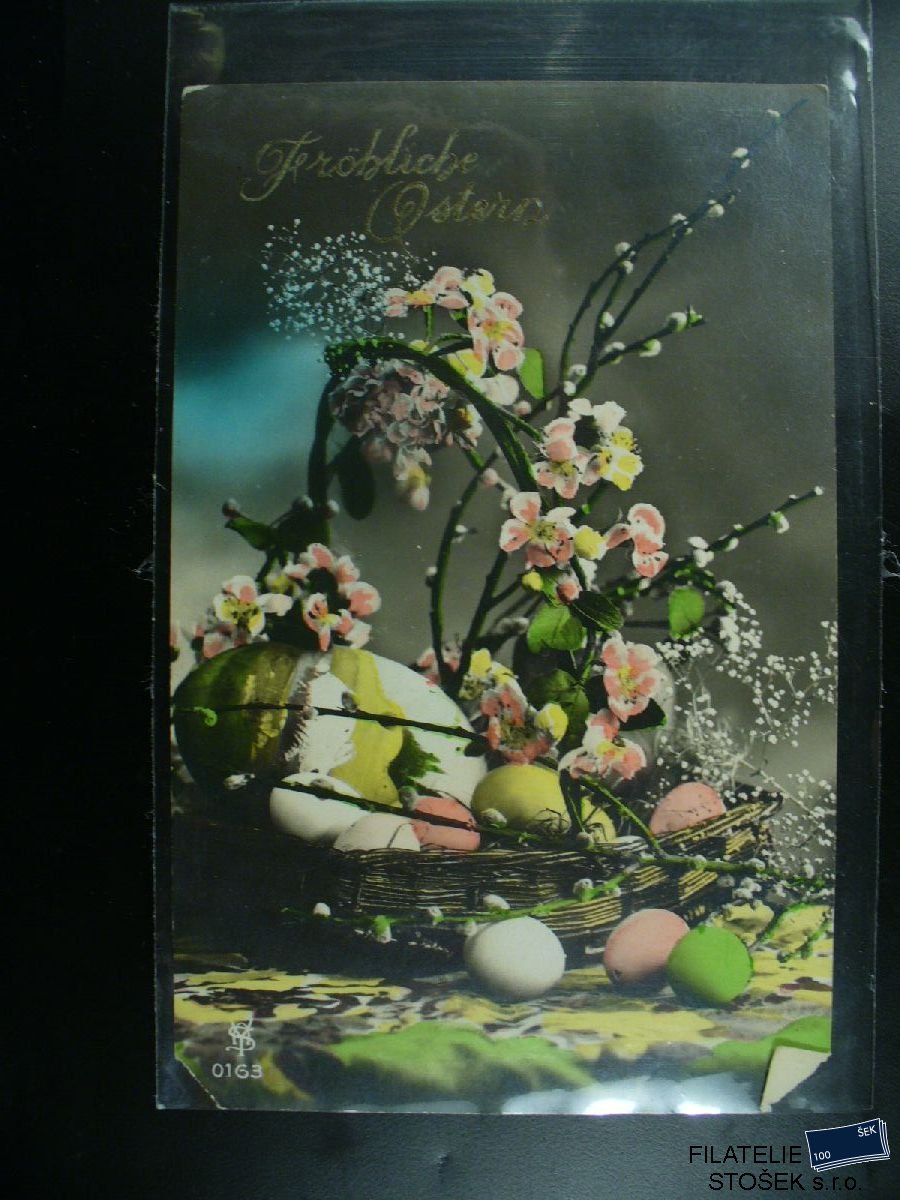 Pohlednice - Květiny s velikonočními vajíčky - KVP