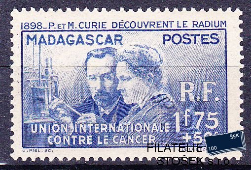 Madagascar známky 1938 Curie