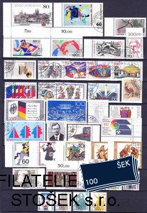 Bundes 1989 partie známek na kartičce A5