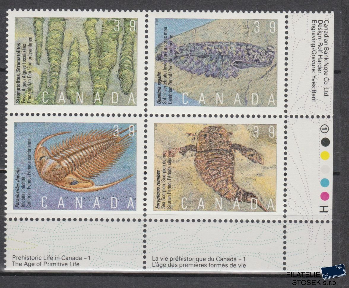 Kanada známky Mi 1187-90 - Prahistorická fauna