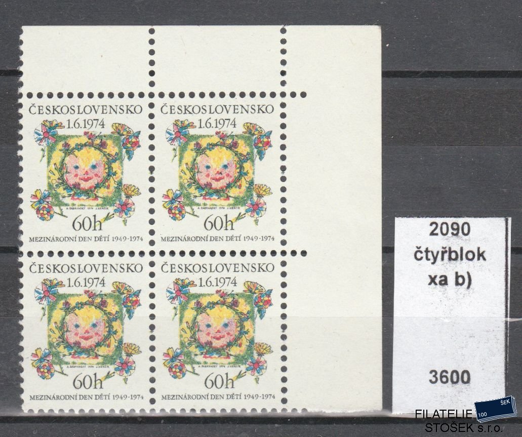ČSSR známky 2090xa 4 Blok Papír BP