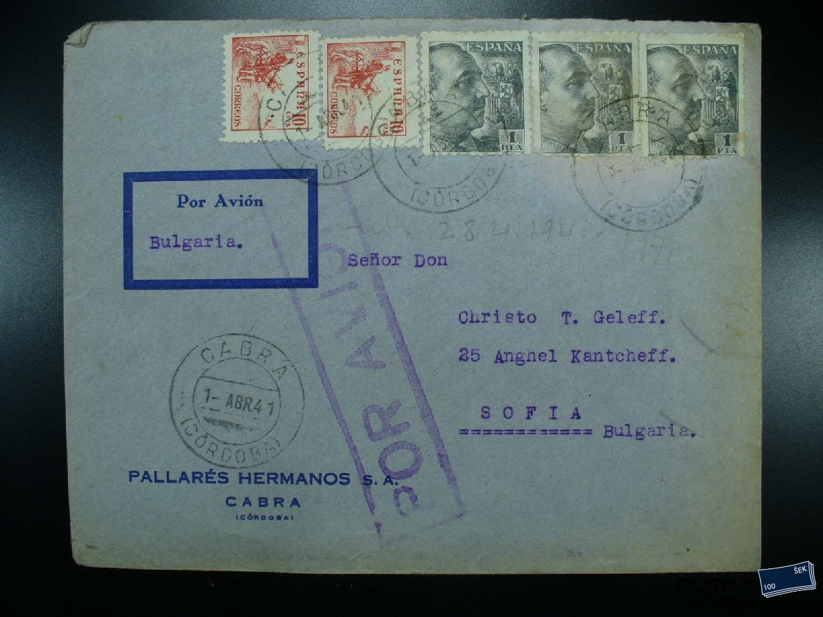 Španělsko celistvosti - Cabra - Sofia - 28.4.1941