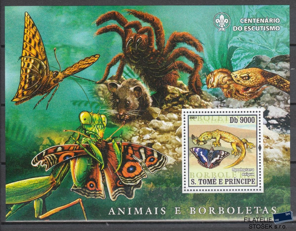 St. Tomé & Principe známky Mi Blok 3009 - Motýli