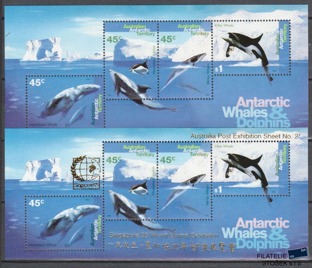Australská Antarktida známky Mi Blok 1+I+II