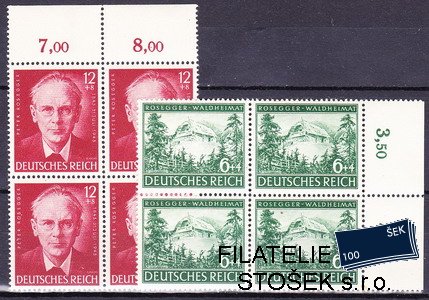 Dt. Reich známky Mi 855-6 Čtyřbloky