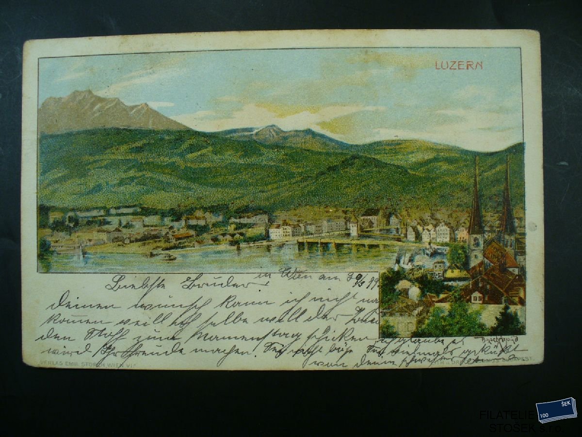 Švýcarsko - Luzern - Barevná pohlednice