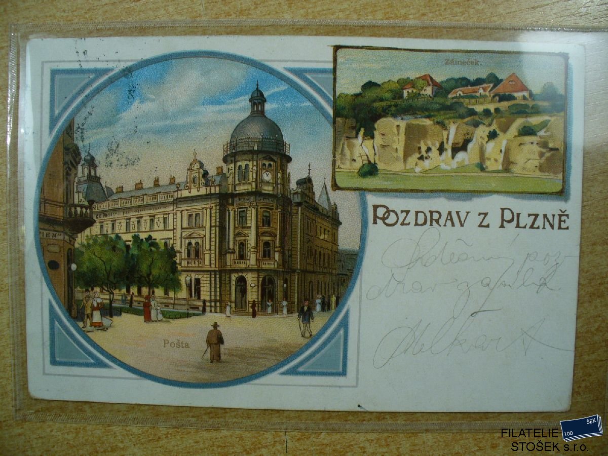 Plzeň - 2 okénková Barevná pohlednice