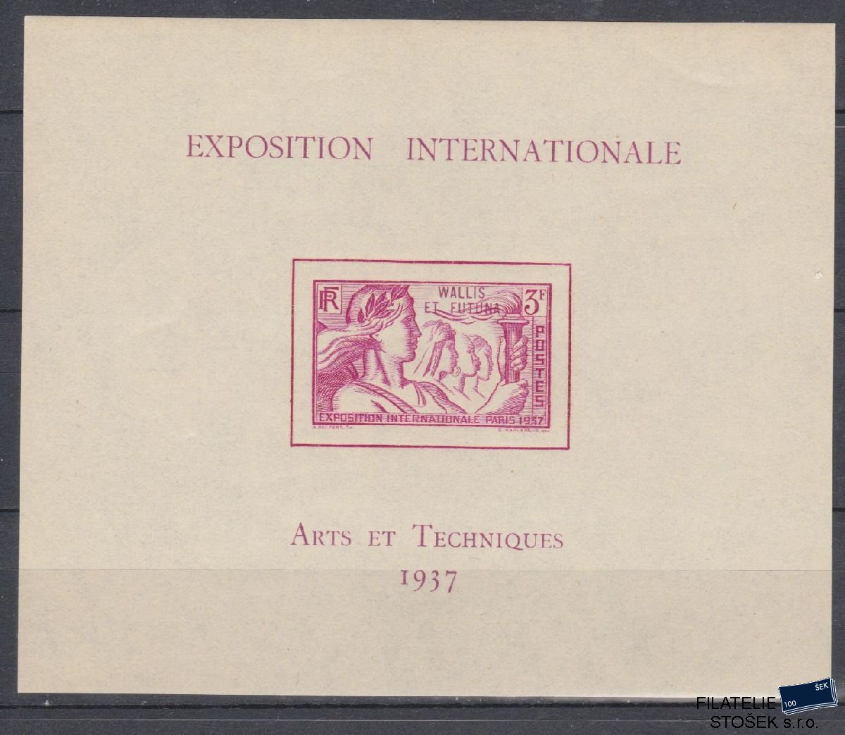 Wallis známky 1937 Exposition internationale de Paris-BF