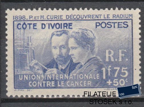 Cote d´Ivoire známky 1938 Curie