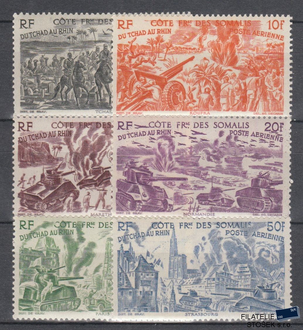 Cote des Somalis známky 1946 Tchad au Rhin