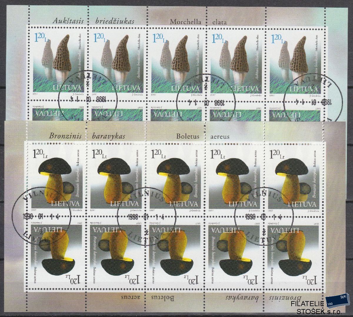 Litva známky Mi 649-50 - Tiskový list - Houby