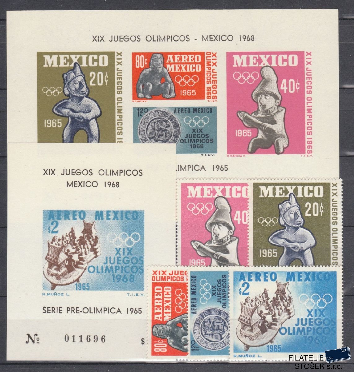 Mexiko známky Mi 1192-96 + Bl 3-4 - Olympijské hry