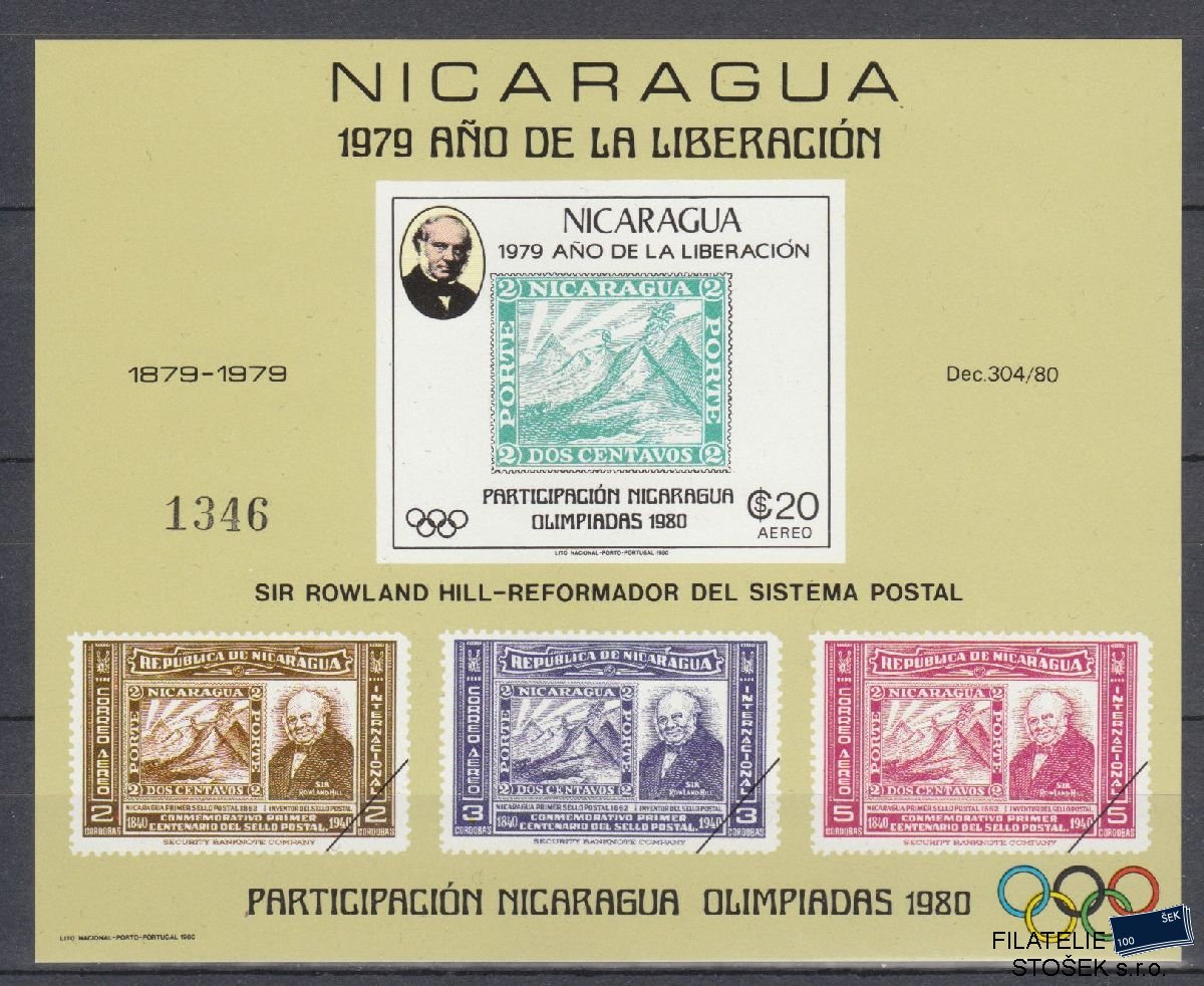 Nikaragua známky Mi Blok 112 - Olympijské hry