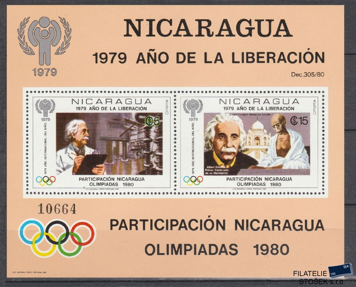 Nikaragua známky Mi Blok 113 - Olympijské hry