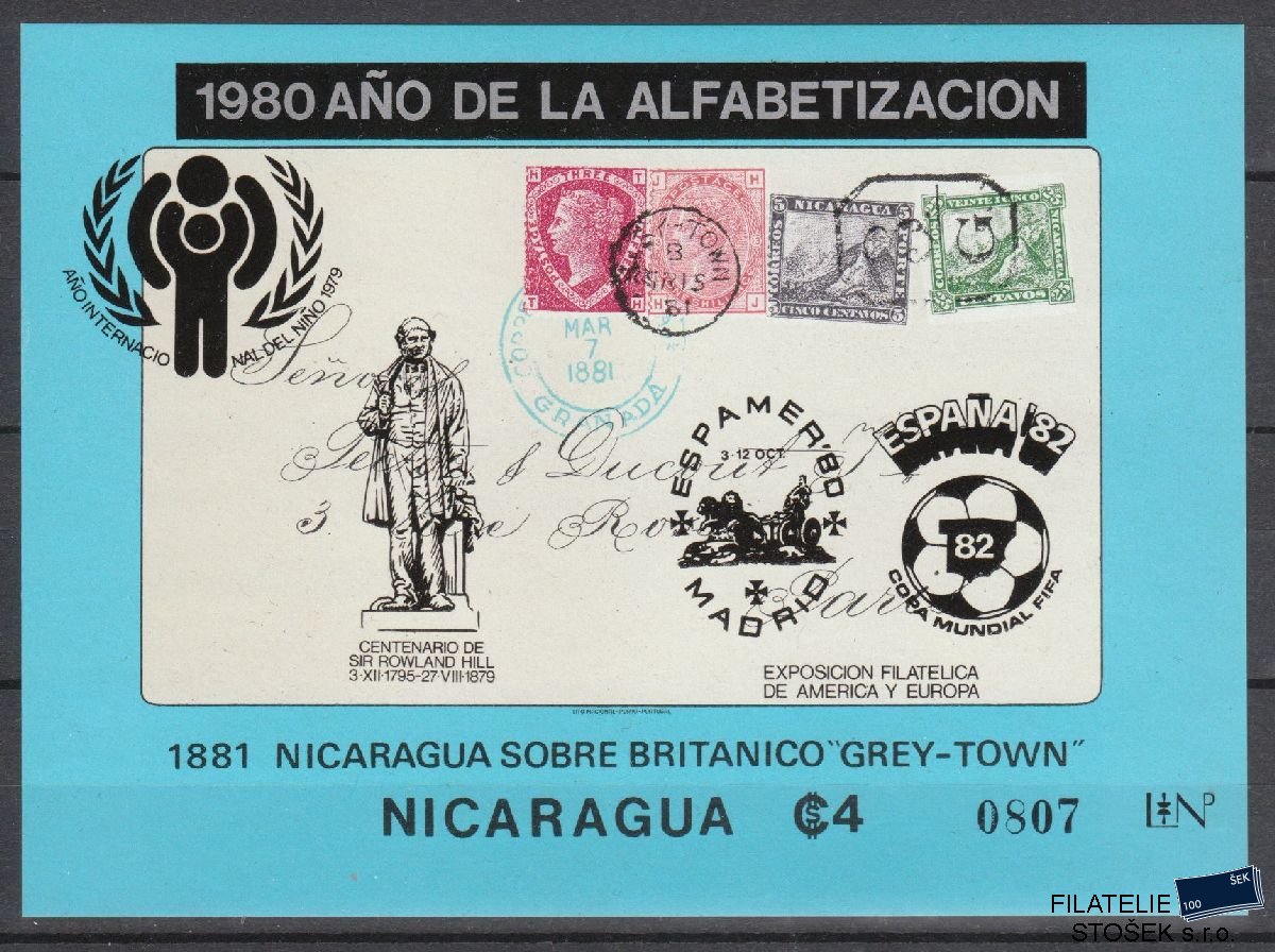 Nikaragua známky Mi Blok 122 - Fotbal
