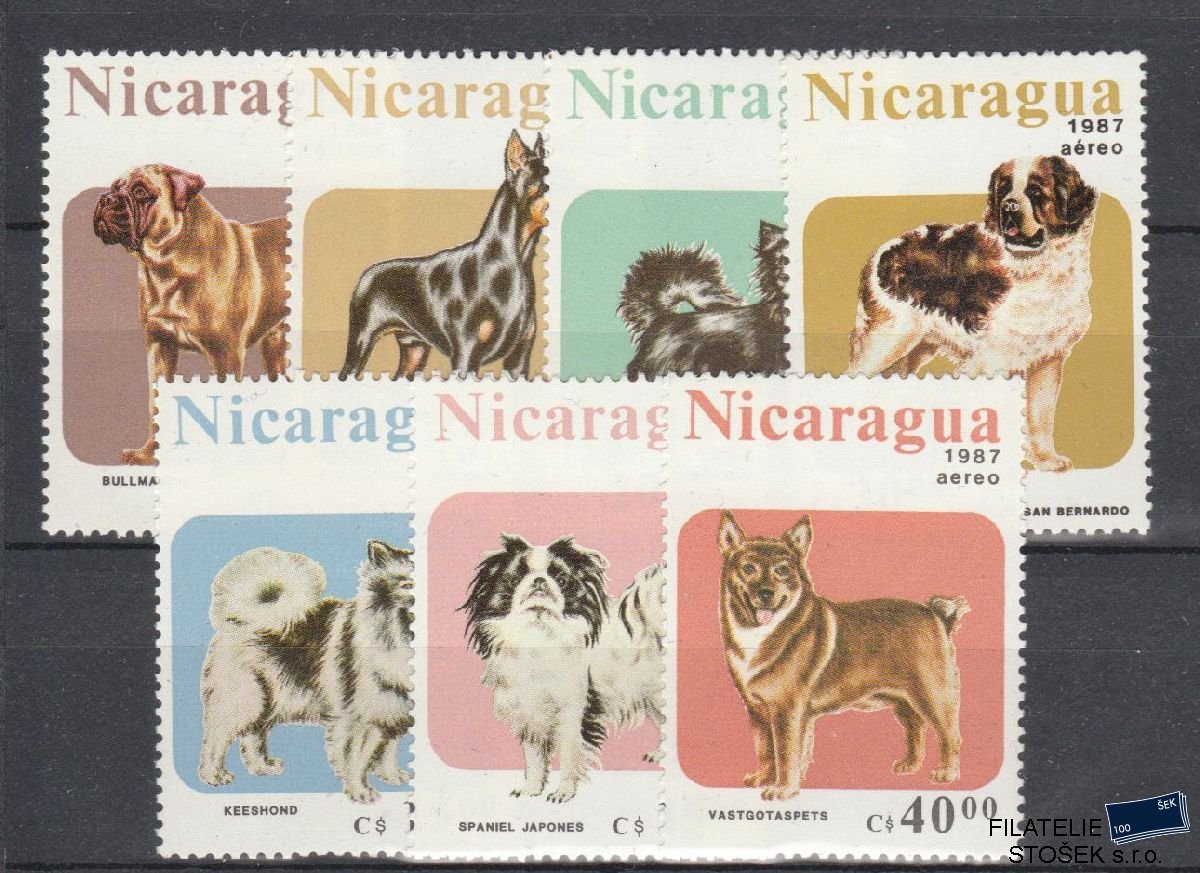 Nikaragua známky Mi 2790-96 - Psi