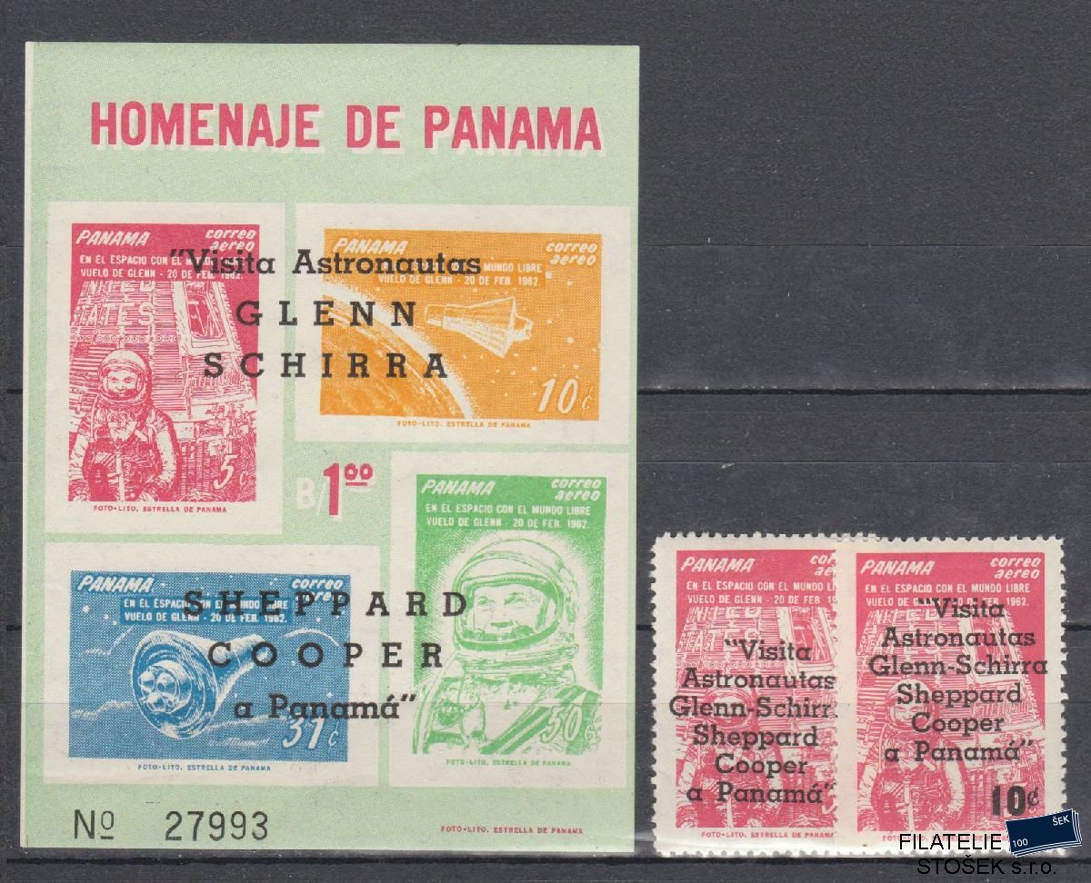 Panama známky Mi 656-57 + Bl 13 - Kosmos