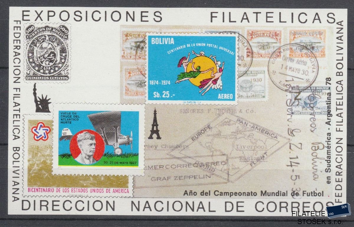 Bolivia známky Mi Blok 81 - Letadla