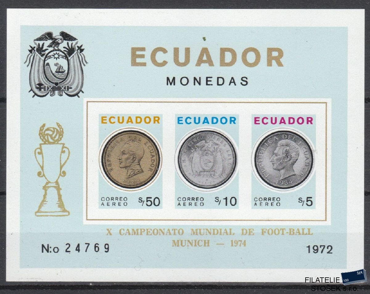Ecuador známky Mi Blok 62B - Fotbal