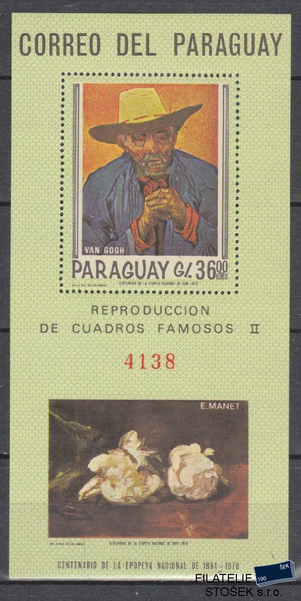 Paraguay známky Mi Blok 101 - Umění