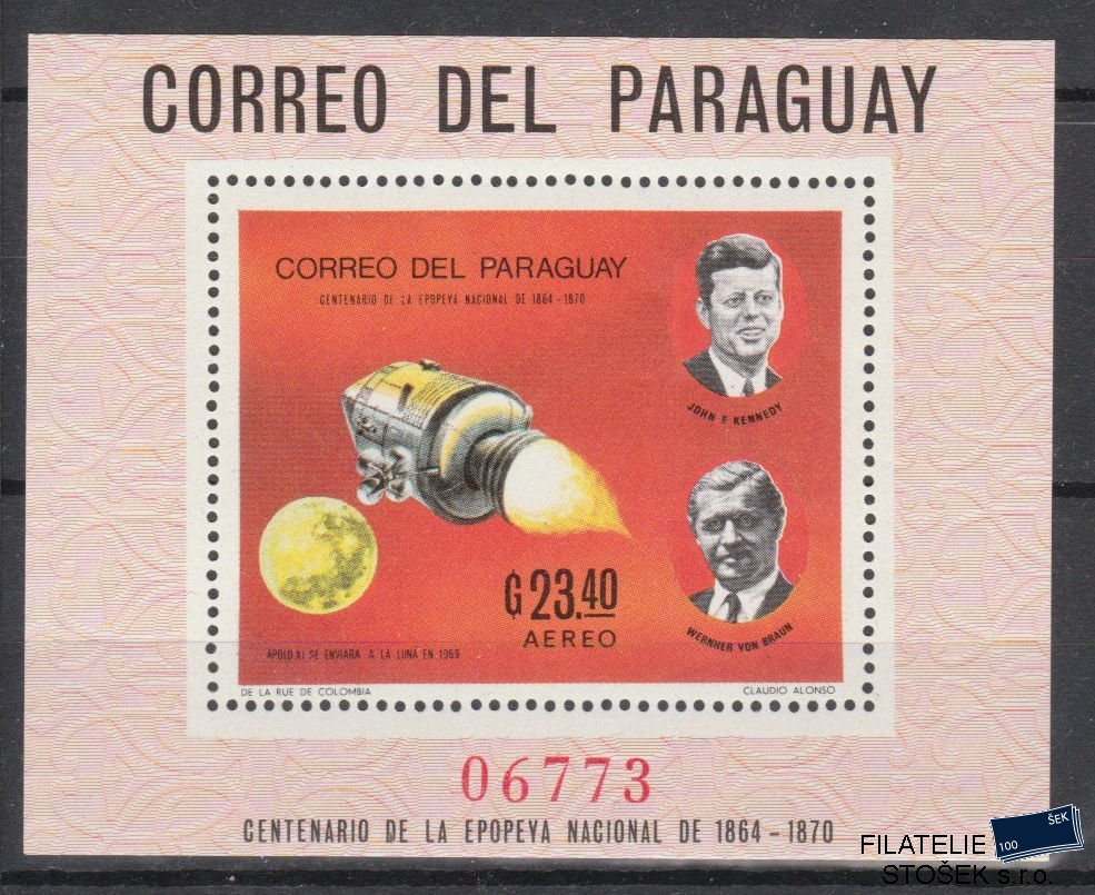 Paraguay známky Mi Blok 125 - Kosmos