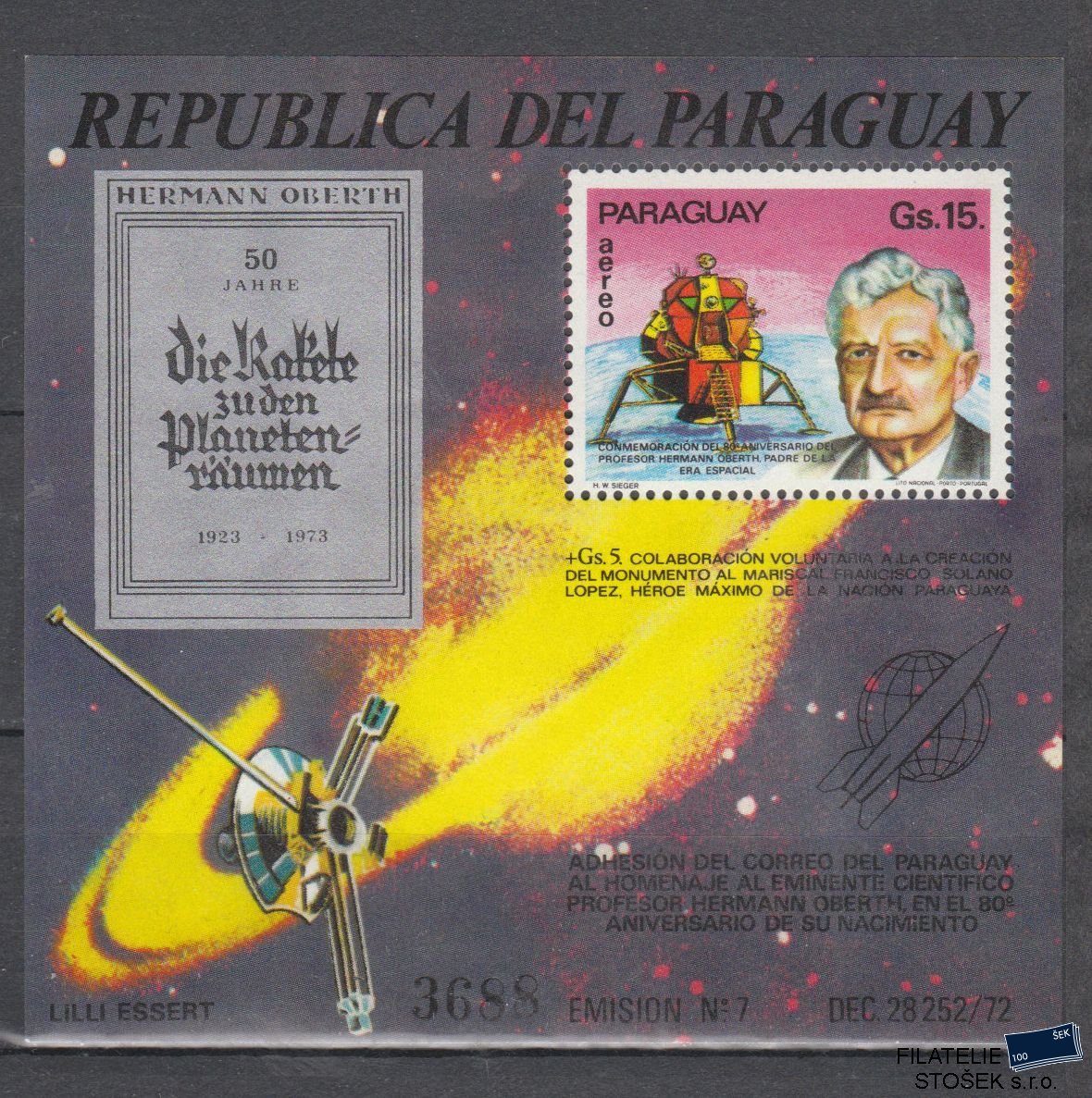 Paraguay známky Mi Blok 224 - Kosmos