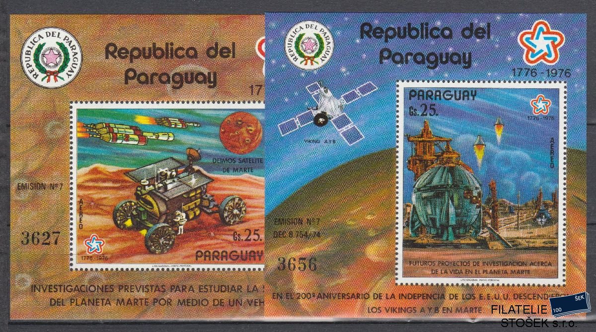 Paraguay známky Mi Blok 294-95 - Kosmos