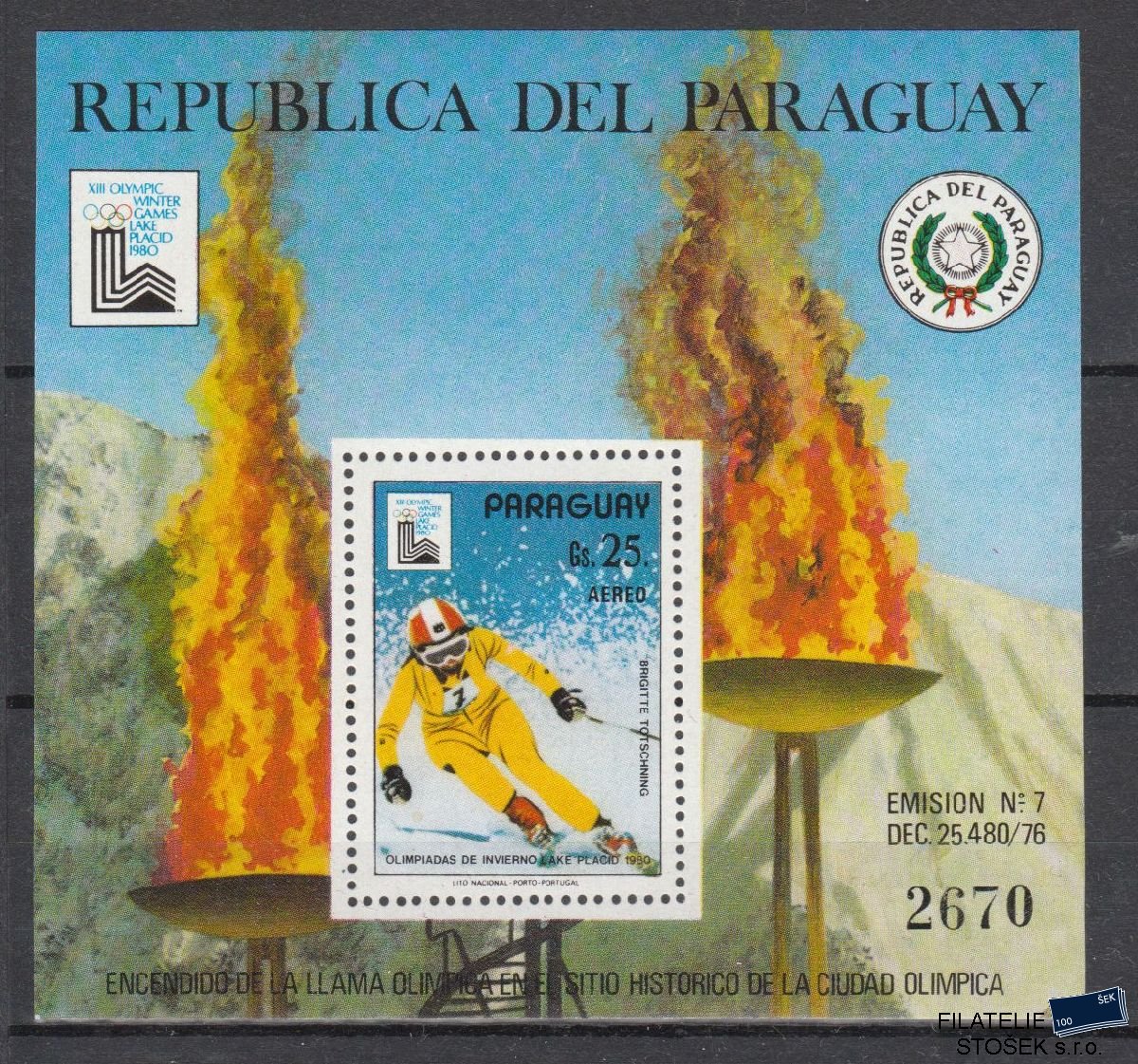 Paraguay známky Mi Blok 333 - Olympijské hry