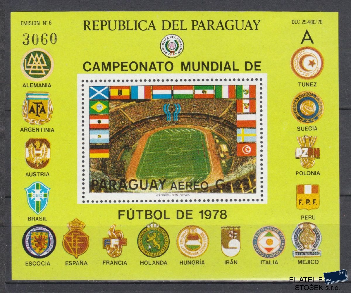 Paraguay známky Mi Blok 331 - Fotbal