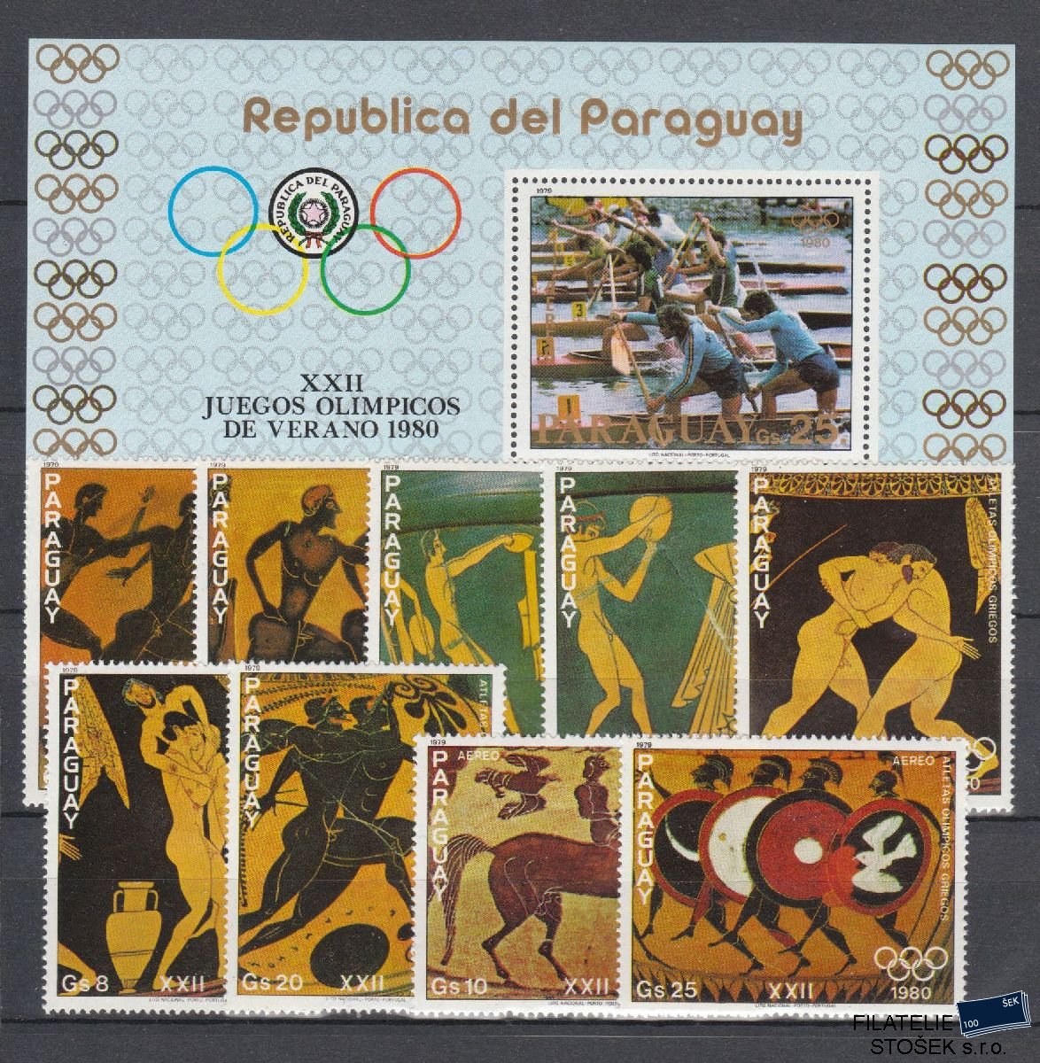 Paraguay známky Mi 3239-47 + Bl 346 - Olympijské hry
