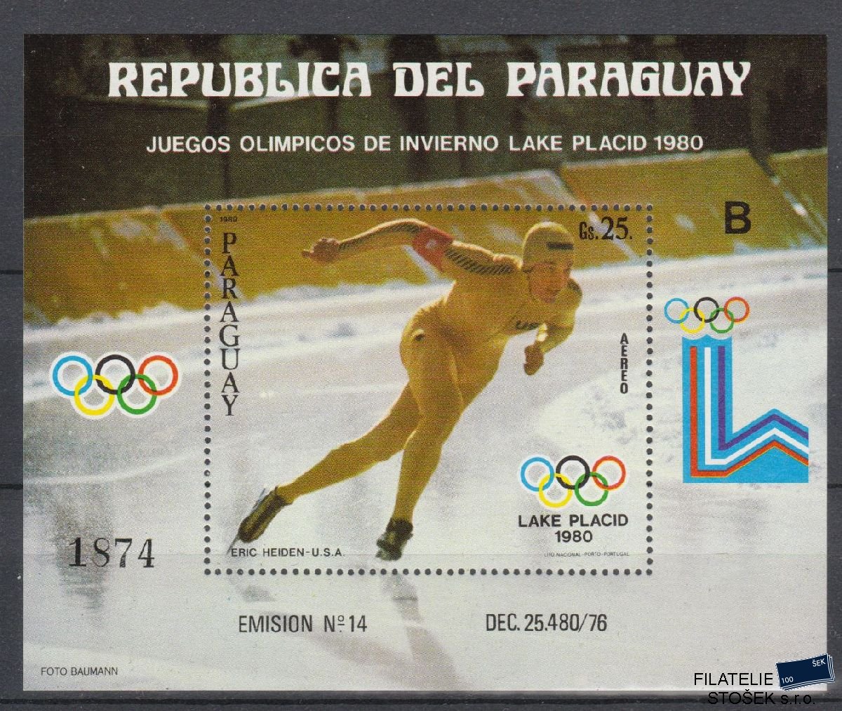 Paraguay známky Mi Blok 352 - Olympijské hry