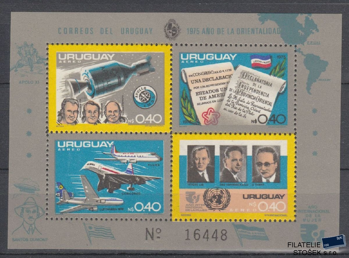 Uruguay známky Mi Blok 27 - Kosmos