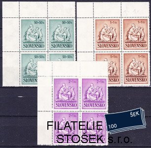 Slovensko známky 0062-4 Čtyřbloky rohové + Dv ZP 11