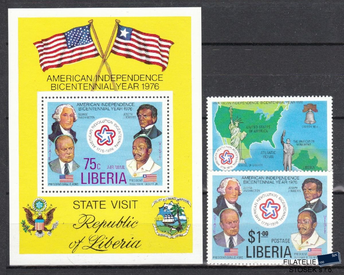 Liberia známky Mi 1013-14 + Bl 83