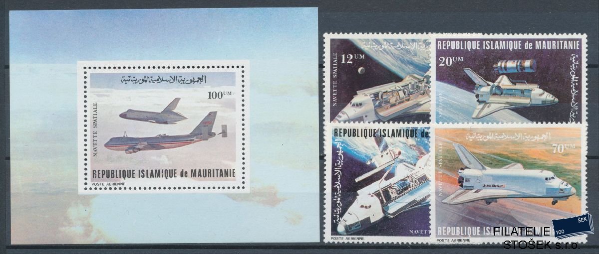 Mauretanie známky Mi 715-18 + Bl 31 - Kosmos