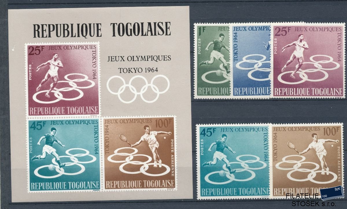 Togo známky Mi 435-39 + Bl 15 - Olympijské hry