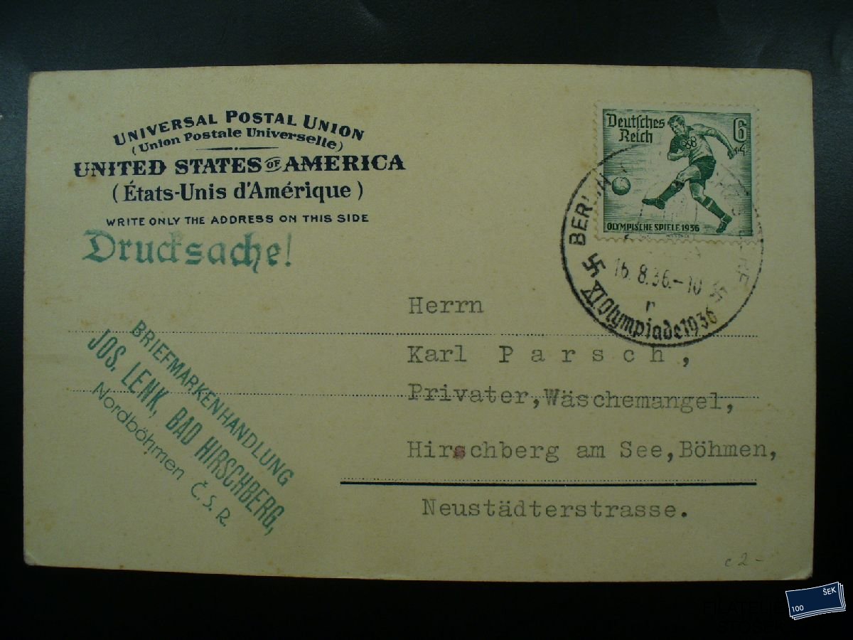 Deutscher Reich celistvosti - Berlin Olympiade 1936 - Hirschberg am See