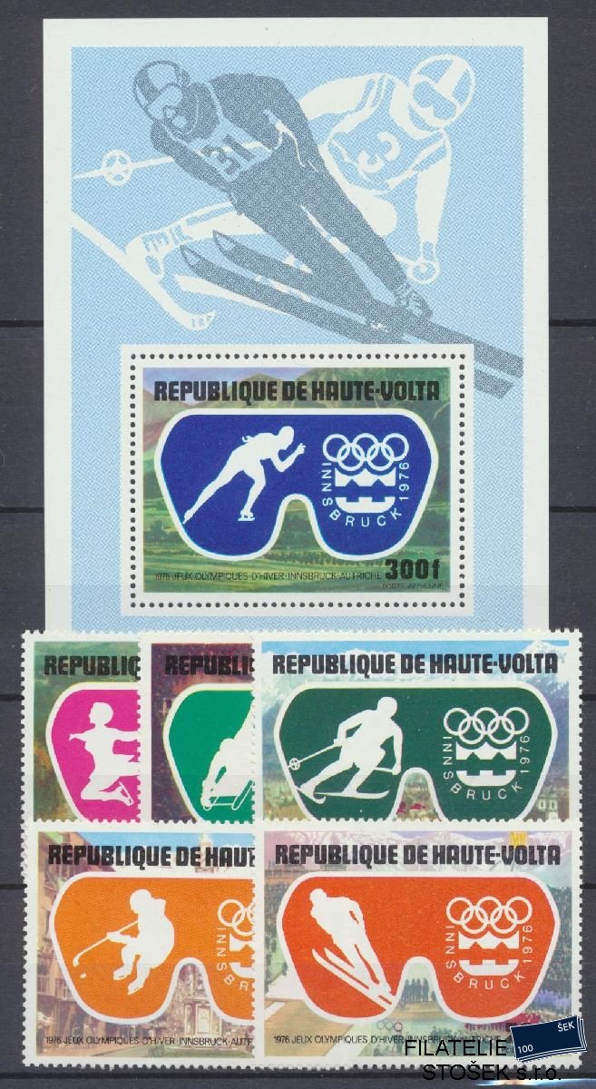 Horní Volta známky Mi 603-607 + Bl 39 - Olympijské hry