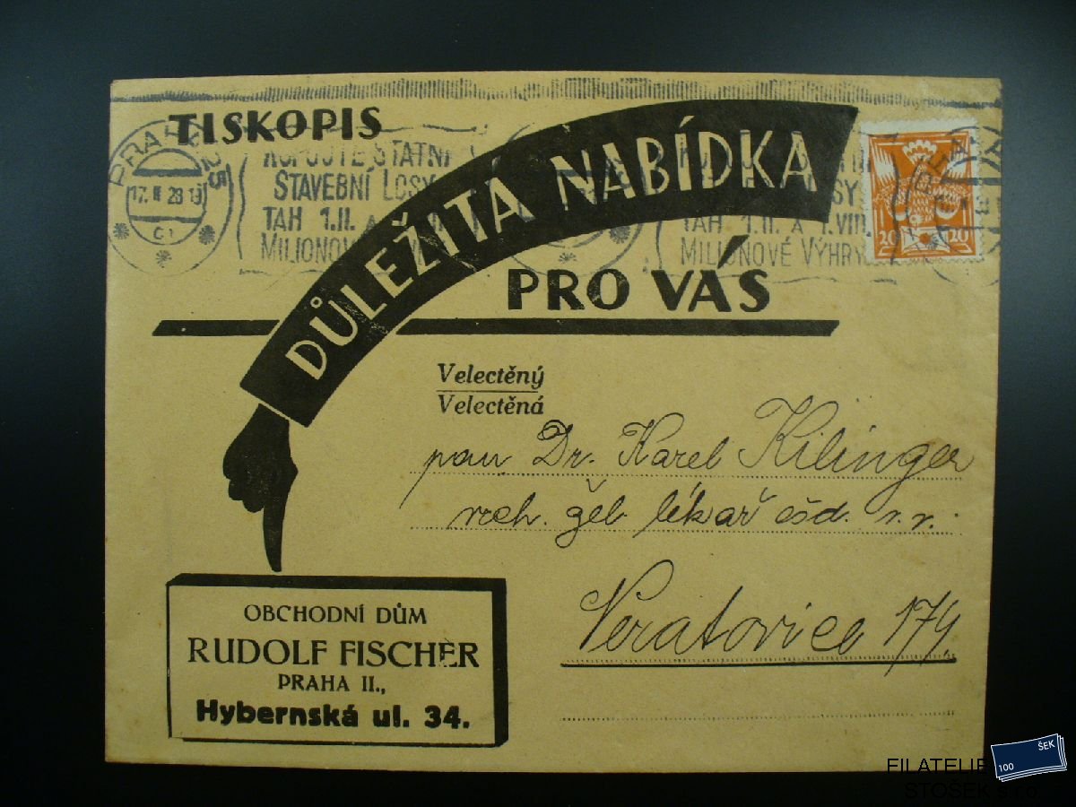ČSR I celistvost 148 - Praha - Neratovice - Reklamní obálka - Tiskopis