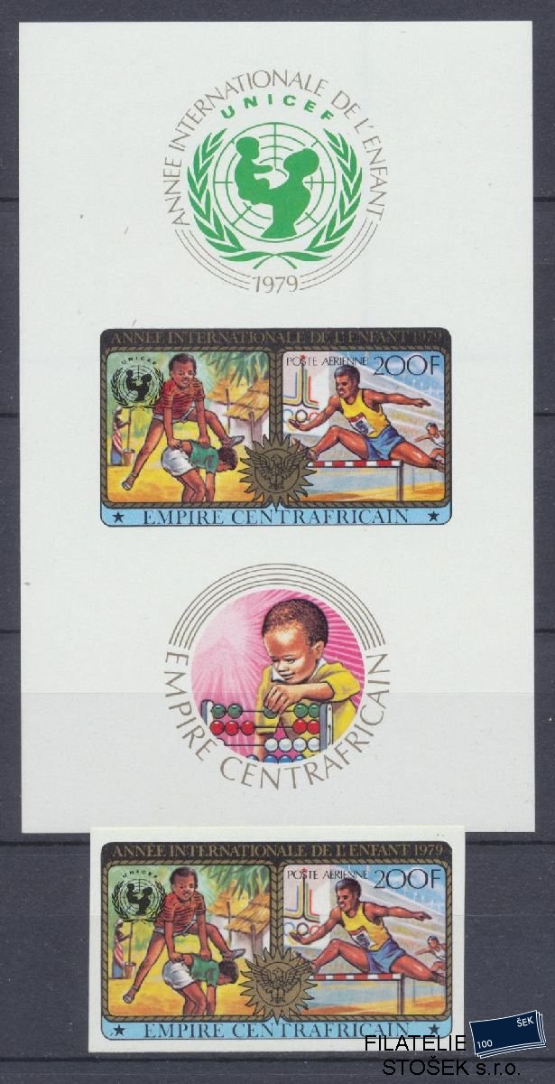 Centrafricaine známky Mi 611 + Bl 55B