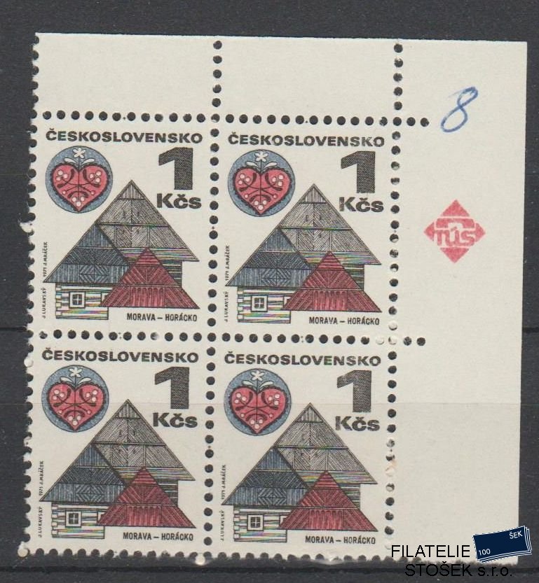 ČSSR známky 1875 FL 1 4 Blok Rohový