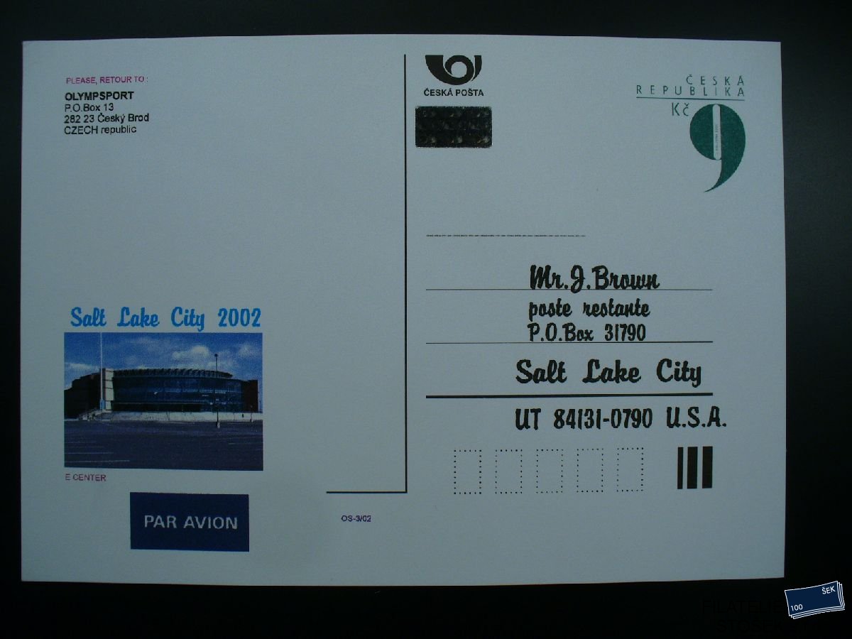 ČR CDV Soukromé přítisky - Salt Lake city 2002 - E Center