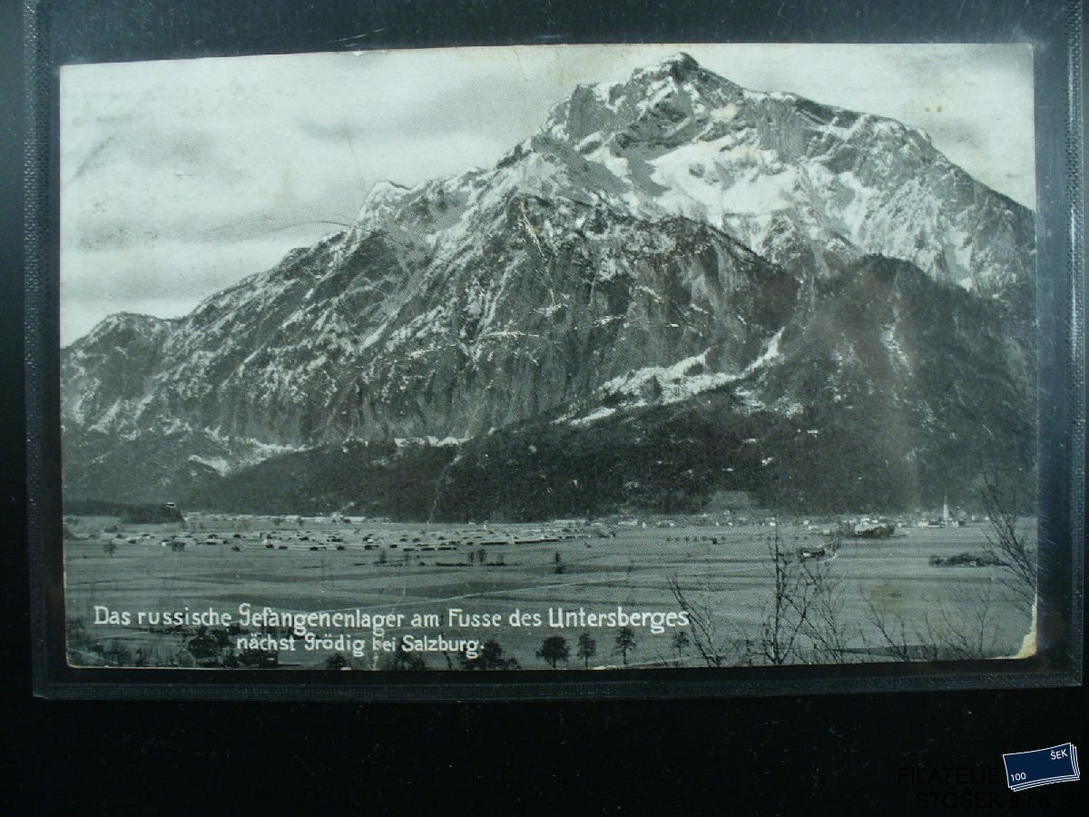 Vojenská pohlednice - Přechod Ruských vojáku přes hory u Salzburgu