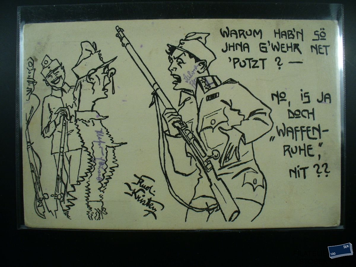 Vojenská pohlednice - Vojenské karikatury